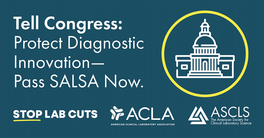 It’s time to pass the Saving Access to Laboratory Services Act #SALSA & safeguard patient access to clinical laboratory testing. As a #Labvocate, I am passionate about patient health & protecting our nation’s health care infrastructure.

#ASCLSNJ #ASCLS #IamASCLS #StopLabCuts