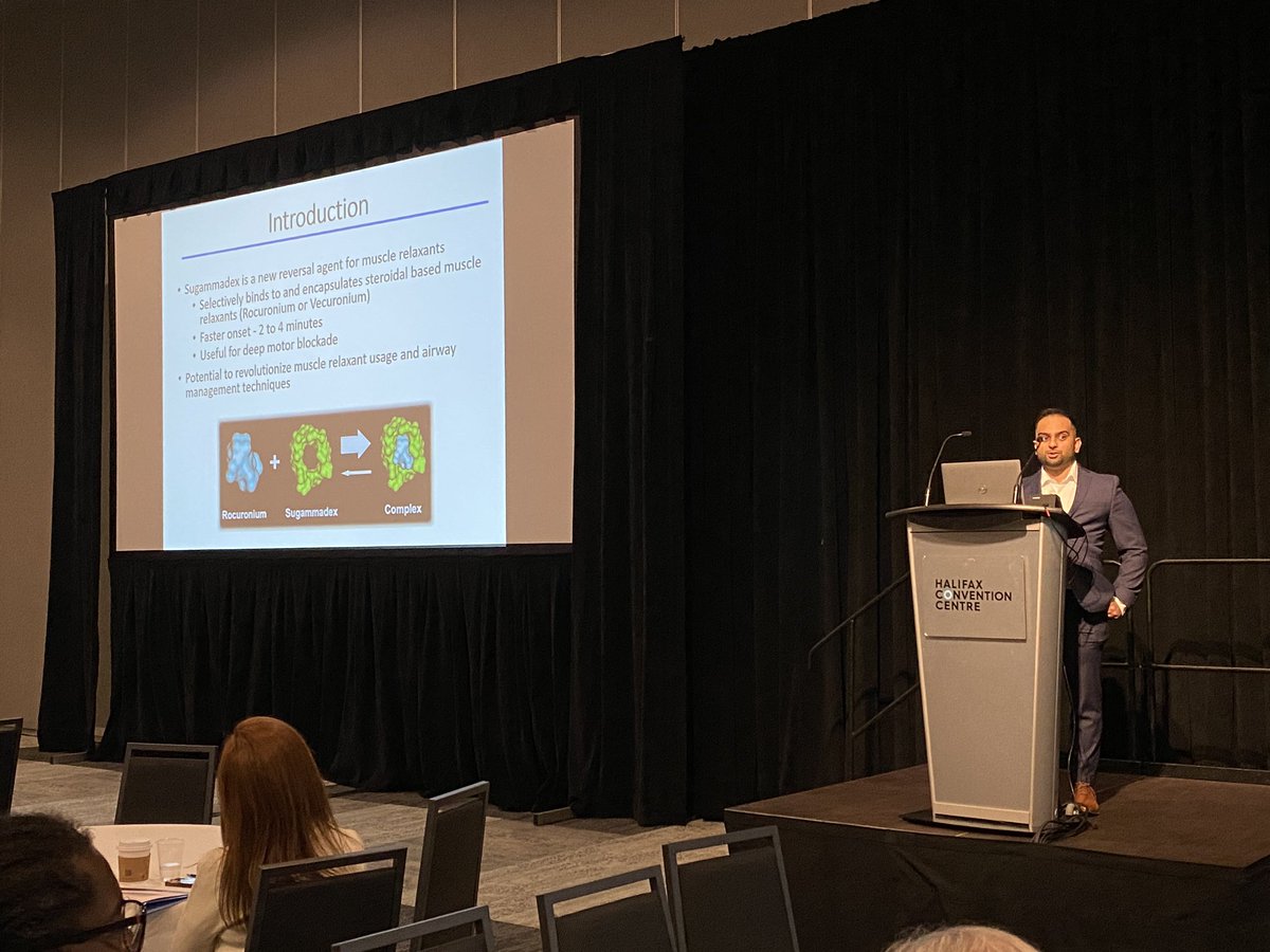 Med student Gaurav Arora presenting their topic “Patterns Of Sugammadex Usage For Intraoperative Muscle Relaxant Reversal At A Canadian Academic Teaching Center - A 70 Month Study”  #ANESRD24 @DalAnesthesia @DalhousiePain