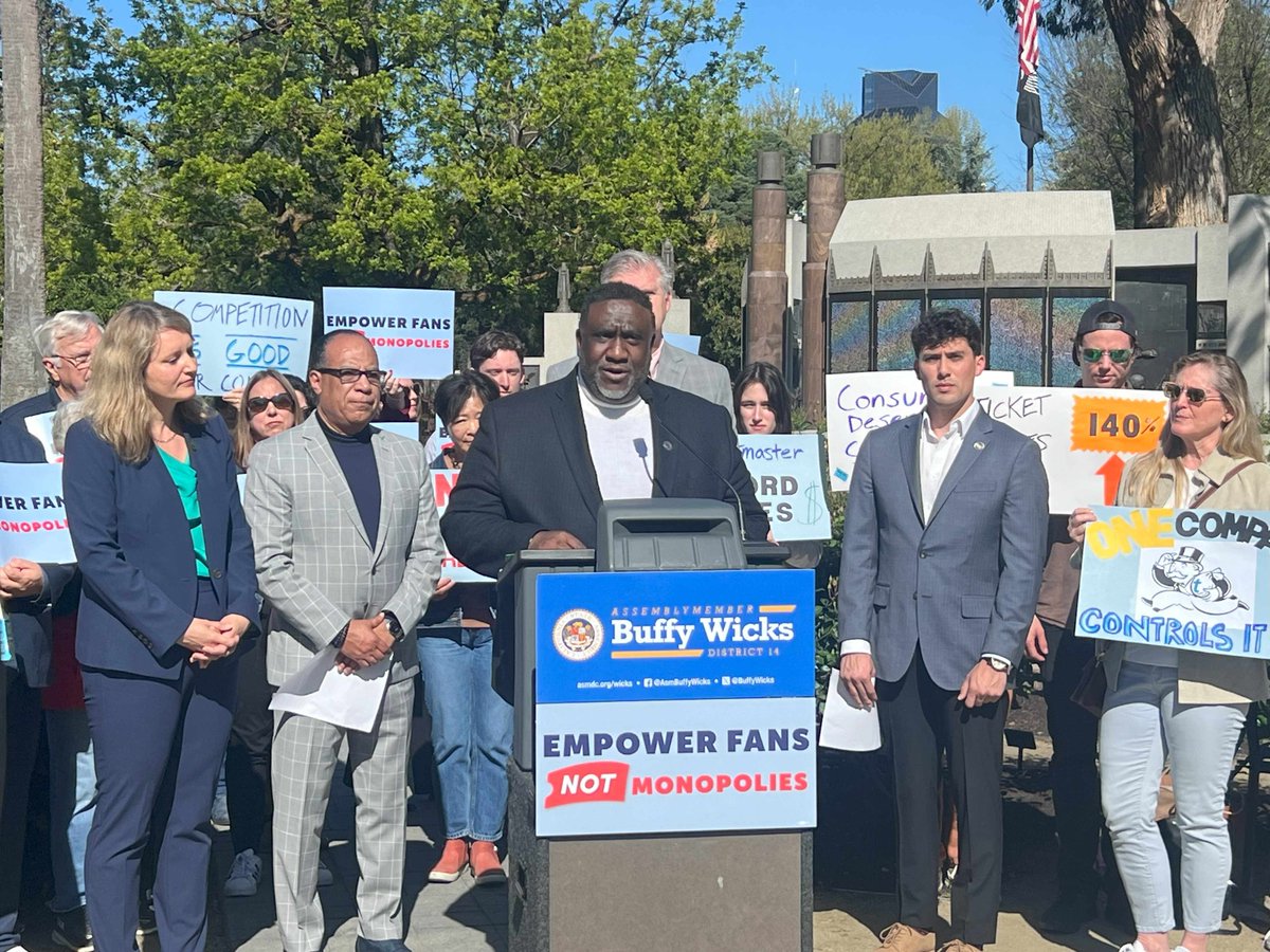 EmpowerFansCA's tweet photo. "One company has gamed the system to charge consumers record prices. That is not fair. That is not equitable. #AB2808 will help ensure that everyone has the opportunity to purchase tickets." – @DrTecoyPorterSr, @nansacramento #CaLeg https://t.co/JQgIxJuzLJ