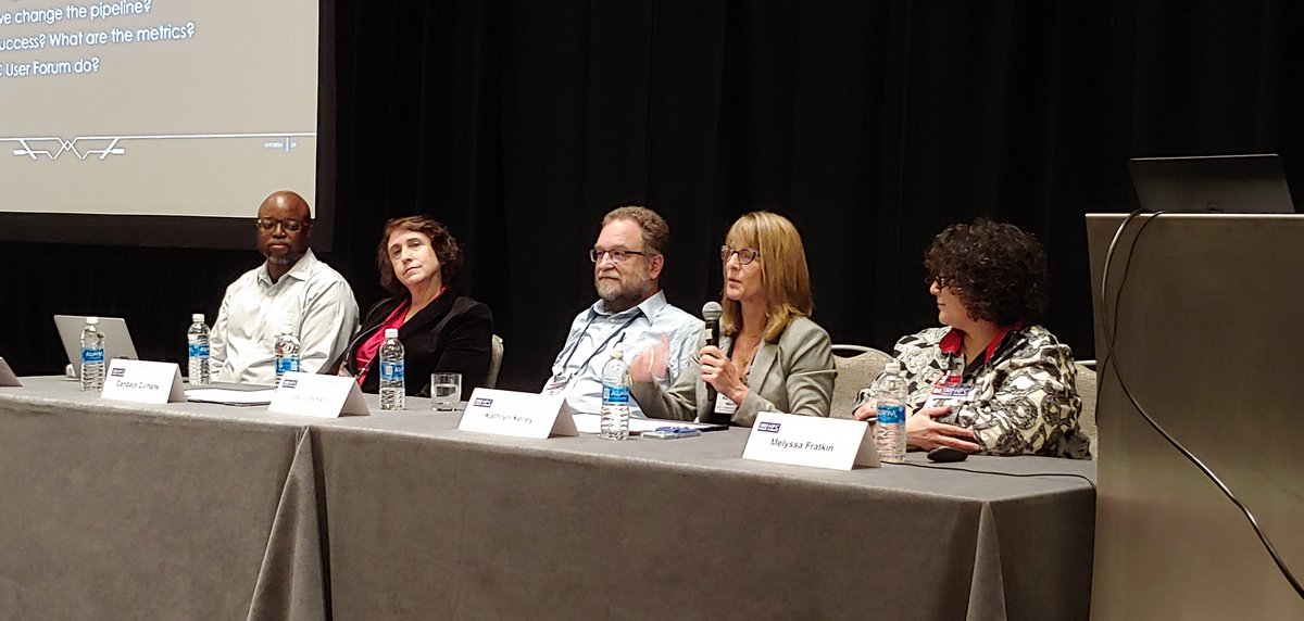 insideHPC.com (@insidehpc) on Twitter photo At HPC User Forum, a great panel discussion on how to improve diversity in HPC, from left: Dorian Arnold, Emory University; Candy Culhane, LANL; Jay Lofstead, Sandia Lab; Kathryn Kelley, Coalition for Academic Scientific Computation; Melyssa Fratkin, TACC
<a href="/HPC_Hyperion/">HPC_Hyperion</a> At HPC User Forum, a great panel discussion on how to improve diversity in HPC, from left: Dorian Arnold, Emory University; Candy Culhane, LANL; Jay Lofstead, Sandia Lab; Kathryn Kelley, Coalition for Academic Scientific Computation; Melyssa Fratkin, TACC
<a href="/HPC_Hyperion/">HPC_Hyperion</a>