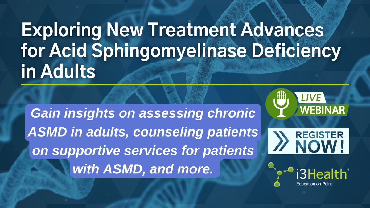 Could your patient have undiagnosed ASMD? Join us tomorrow for a live webinar to gain expert insight on this rare disease. us02web.zoom.us/webinar/regist…

#raredisease #MedEd #OncEd #Oncology #CME #NCPD
