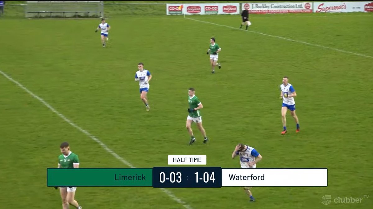 HALF-TIME in the @MunsterGAA U20 B Football Final 🏆 Limerick lose early lead to misfortunate goal. Can the Déise hold out for victory? 🟢 @LimerickCLG 0-03 ⚪️ @WaterfordGAA 1-04 Watch the second half here ➡️ clubber.ie