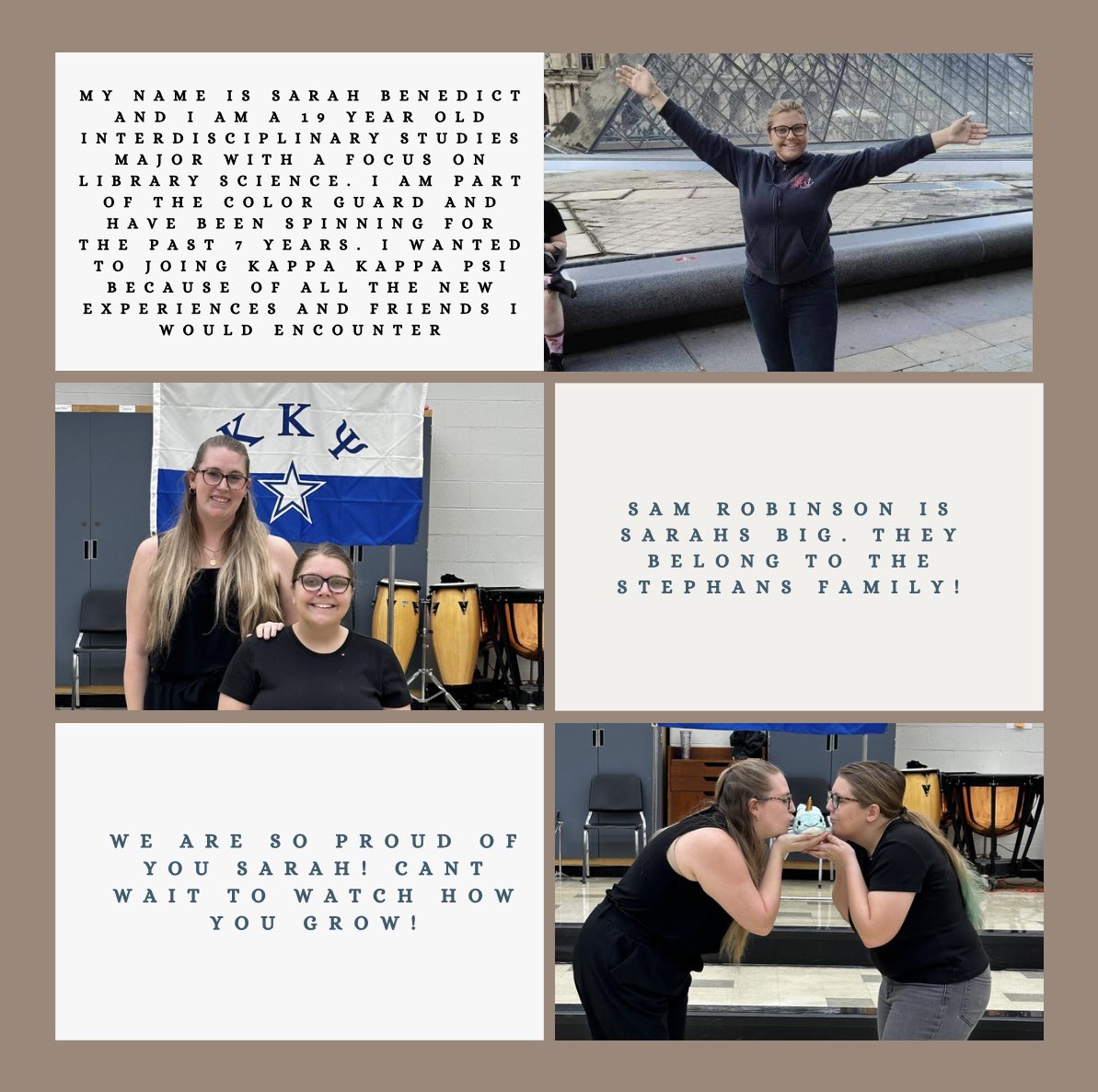 KKPsiCUP's tweet photo. With our MC’s becoming new Brothers, the Epsilon Phi Chapter thought it would be a great chance to introduce our new members! First up we have Sarah Benedict! https://t.co/Cs8XgOrf4N