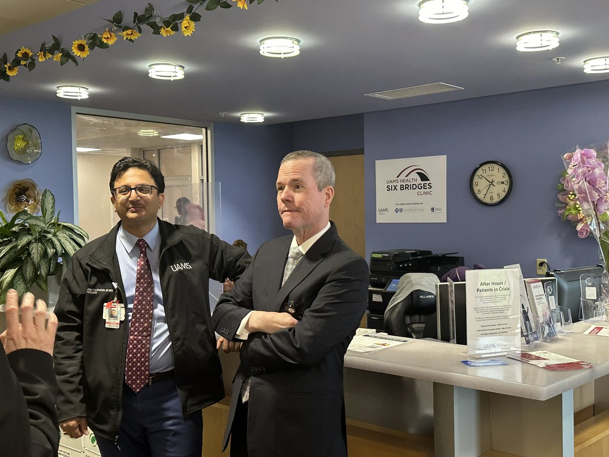 I had a chance to visit with Dr. Srinivasa  Gokarakonda and the team at the new UAMS Six Bridges Clinic at @UAMSPRI. State’s only outpatient clinic for youth, ages 12-21 with substance use disorder. Important work!