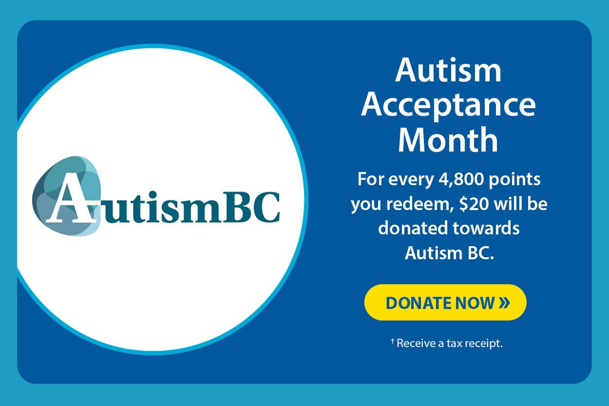 We are extremely proud to announce that More Rewards has welcomed AutismBC as the newest recipient of point donations. For every 4,800 points redeemed, More Rewards will donate $20 on your behalf to AutismBC. Donate here: ow.ly/UXtI50RczOo