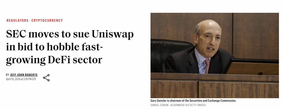 🚨 BIG BREAKING 🚨

🇺🇸 SEC IS PLANNING TO SUE DEFI
GIANT UNISWAP WHICH IS THE 
BIGGEST DECENTRALIZED DEX 
FOR TRADING CRYPTO. 

THIS IS WAR AGAINST FREEDOM.

WE ALL SHOULD STAND TOGETHER 
AND SUPPORT CRYPTO FOUNDERS
IN THIS FIGHT AGAINST GOVERNMENTS.