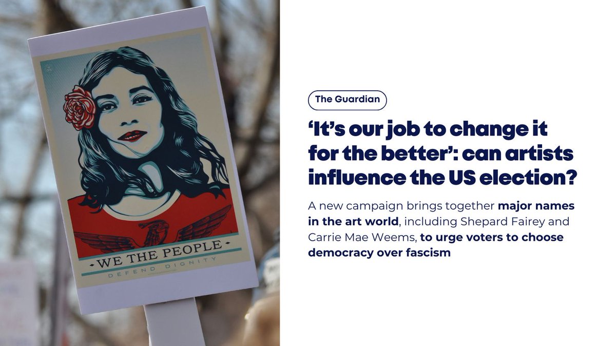 Artists For Democracy is bringing together 20 artists to 'cut through the political noise to surprise, entertain and shock voters out of apathy.' Read more at @Guardian. #ArtistsForDemocracy bit.ly/3TRtK2X