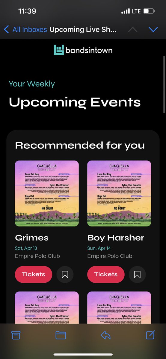 @Bandsintown @GovBallNYC Wow. All of these bands are playing in Indio, CA this weekend and next weekend?! I didn’t know they had so many venues… 🤔