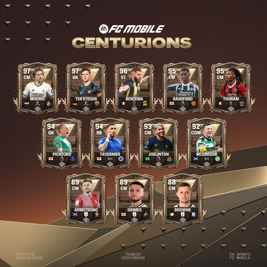 #fc24 #fcmobile #EAFC24 #centurions These individuals are no strangers to hitting the century mark for their clubs. 💯 Team 2️⃣ of Centurions launches today at reset. #FCMobile Ter Stegan becomes the 1st 97 ovr GK we have had. Comment with who you want to add to your team?