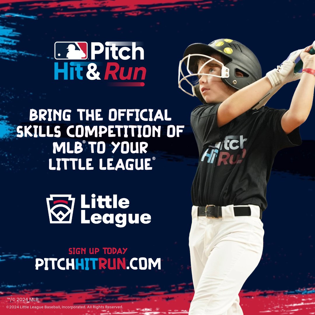 Looking to bring an EASY SET UP and ZERO COST event to your local Little League? @PitchHitRun is a FREE one-day event and provides your Little Leaguers an opportunity to showcase their baseball and softball skills! REGISTER TO HOST TODAY: mlb.com/pitch-hit-and-…