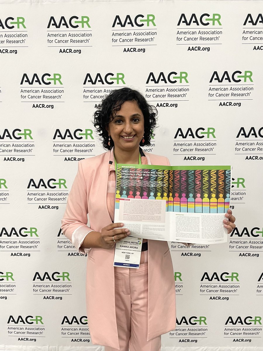 Great to meet @kanikaarora316 yesterday at #AACR24 - her work was featured in the @AACR Journals collection on Cancer Disparities!