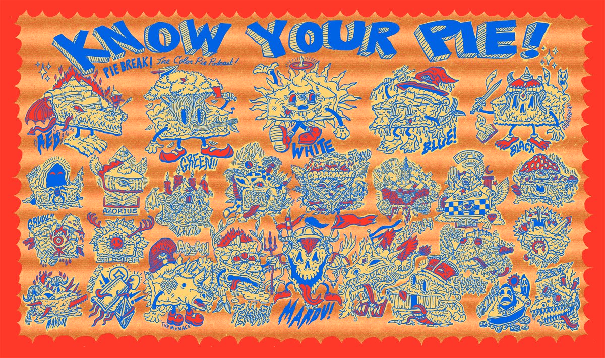 Good news for people who like cool stuff: Pie Break is doing its first playmat drop soon and @Goldsabertooth cooked up an incredible design for us. Look at this thing, how cool is this?