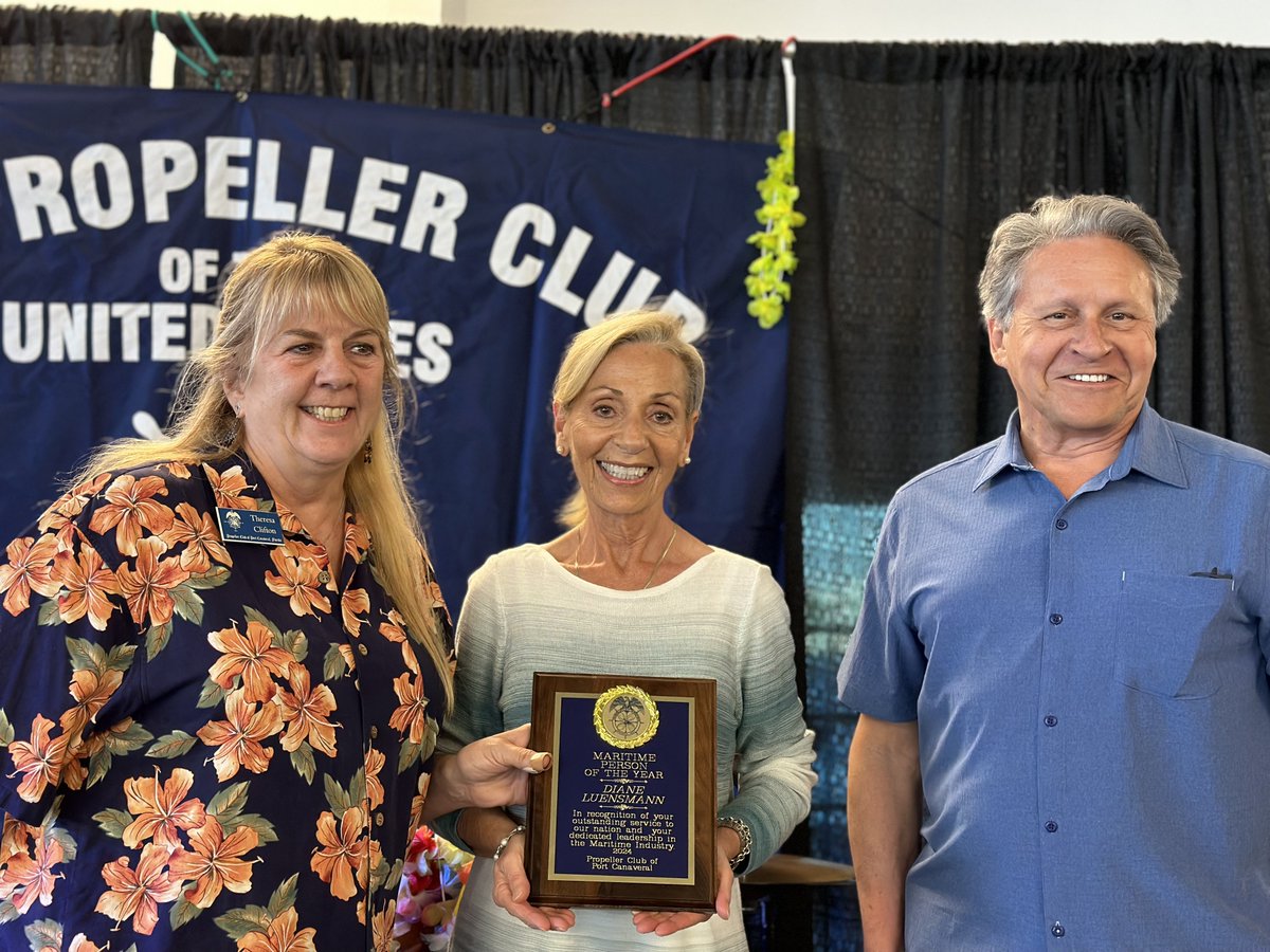 MARITIME PERSON OF THE YEAR: Congratulations to Diane Luensmann, Vice President of Government Relations & Strategic Communications at Port Canaveral, on being honored as the Maritime Person of the Year by the Propeller Club of Port Canaveral! Diane has consistently demonstrated