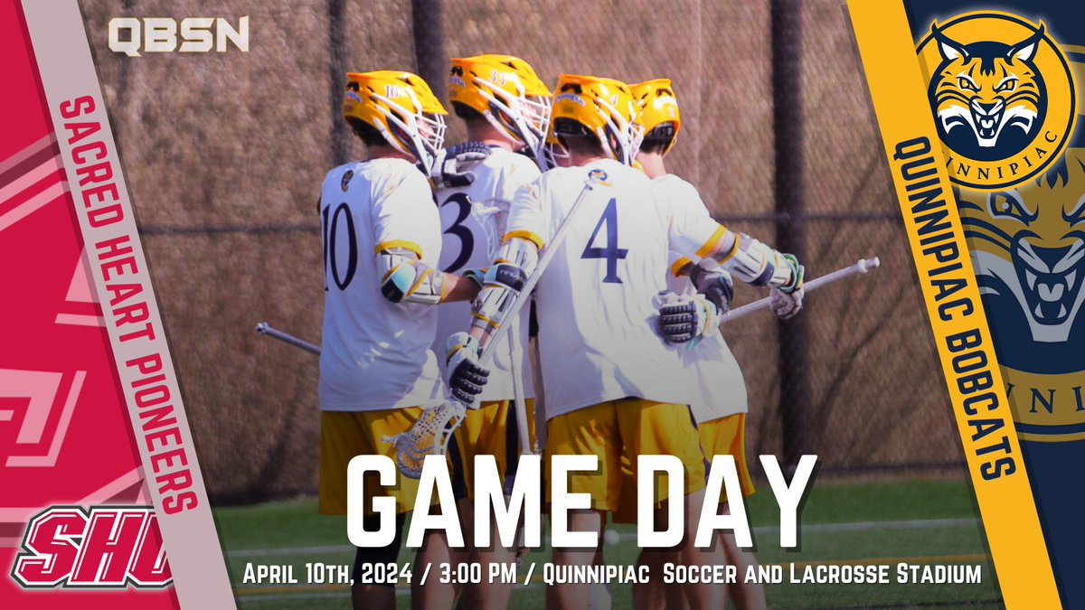 MLAX: It's GAME DAY for <a href="/QU_MLAX/">Quinnipiac Men's Lacrosse</a> as they take on @SHUmenslax in a late afternoon MAAC matchup.

⏰: 3:00 p.m.
📍: Quinnipiac Baseball Field
🆚: @SHUmenslax 
🎙️: <a href="/salvato_anthony/">Anthony Salvato</a> &amp; <a href="/spendeck18/">Spencer Decker</a>

Tune in for the call at 3:00 p.m. at theqbsn.com/listen

#MAACLacrosse