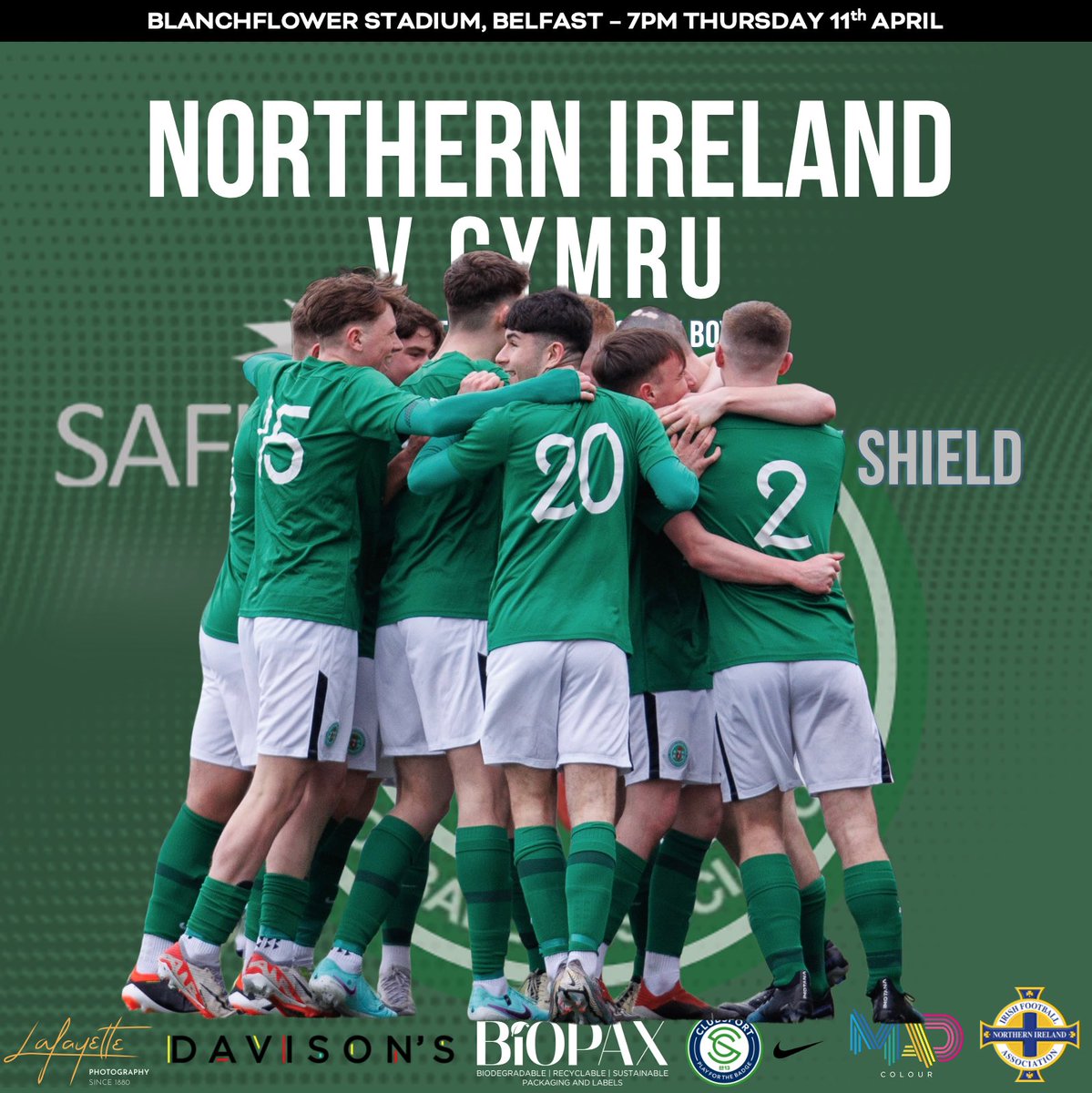 NI: undefeated. CYMRU: undefeated. Tomorrow night, The Centenary Shield will be in attendance. Let’s bring the noise and support the boys! Blanchflower Stadium - 7PM