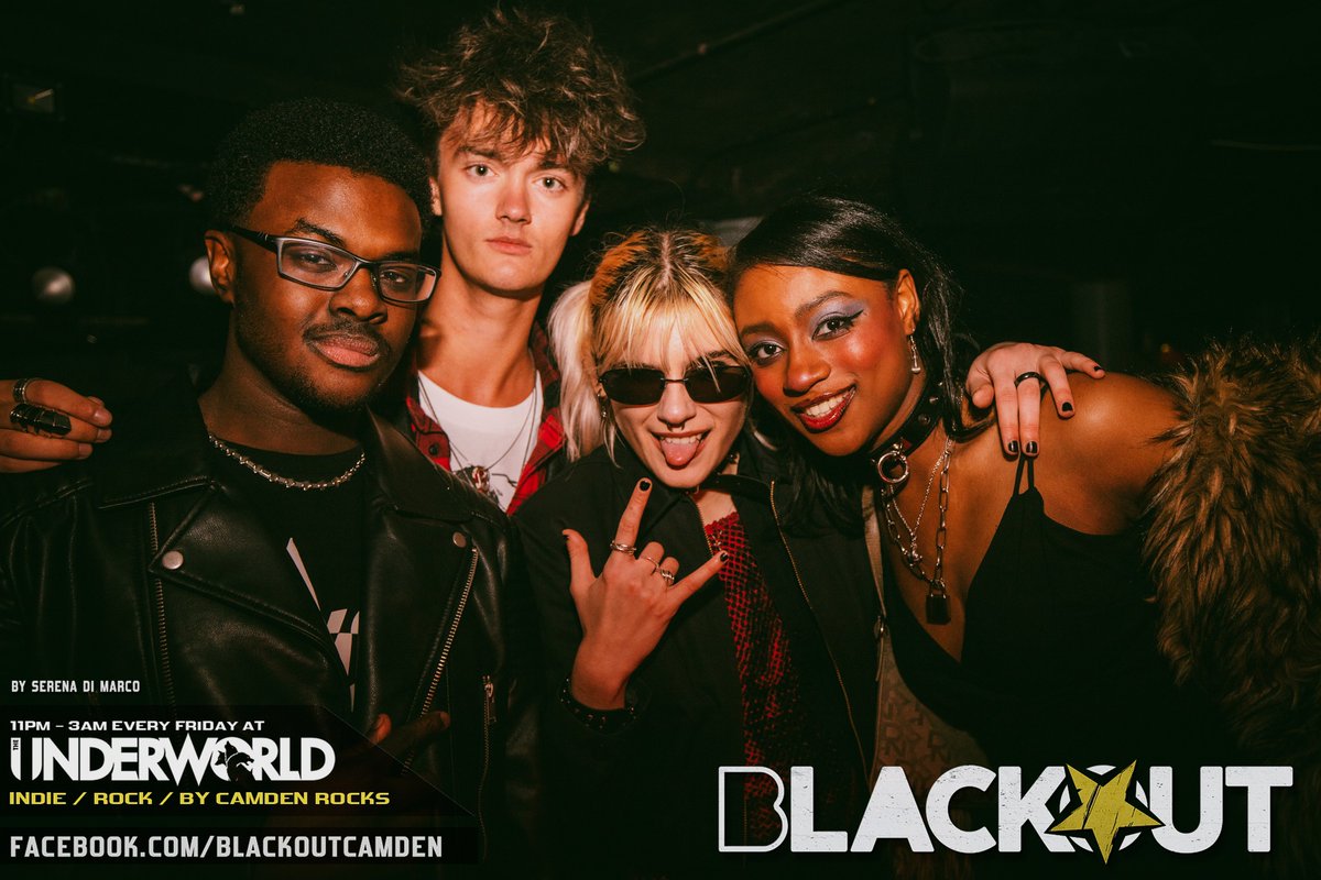 LONDON 🔥 @BlackoutCamden takes over @TheUnderworld this Friday night until 3am, and FINAL tickets are on sale NOW 🎟👉 link.dice.fm/v83dbbecb2ef The best alt-rock bangers kicking off 11pm 🔊 Grab your mates, grab your tickets, see you on the dancefloor 🤘