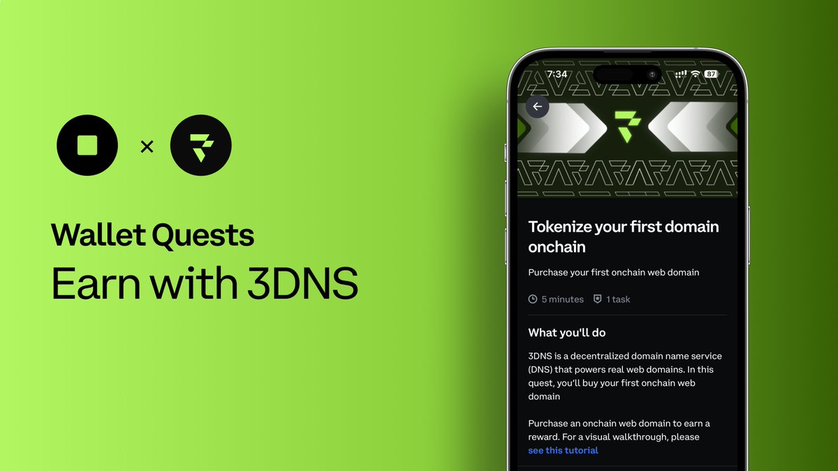 Tokenize your first domain onchain. Your quest: Get an onchain web domain with @3dns_inc and earn $20 OP in the process.