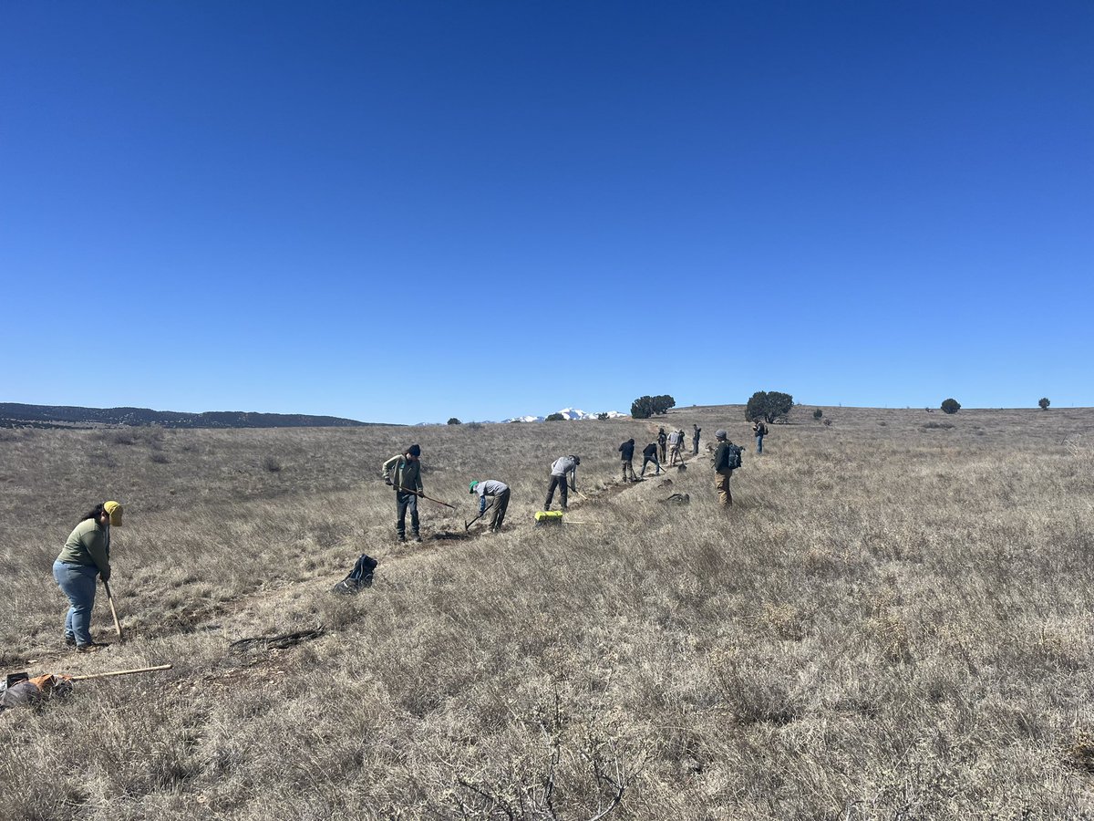 EcoRangers spending a beautiful day restoring tread on the Trail Access Loop, BLM Snowy River Cave Conservation Area by Fort Stanton. #AmeriCorpsWorks #NationalServiceWorks #ServeNM