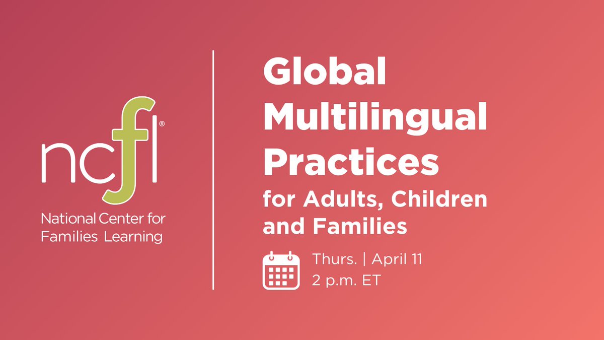 #Multilingualism can lead to richer learning experiences, stronger #FamilyEngagement, and more inclusive & equitable communities. Learn more in our April #Webinar, happening tomorrow (4/11) at 2 pm ET. Register here: ow.ly/roGP50RcAGK