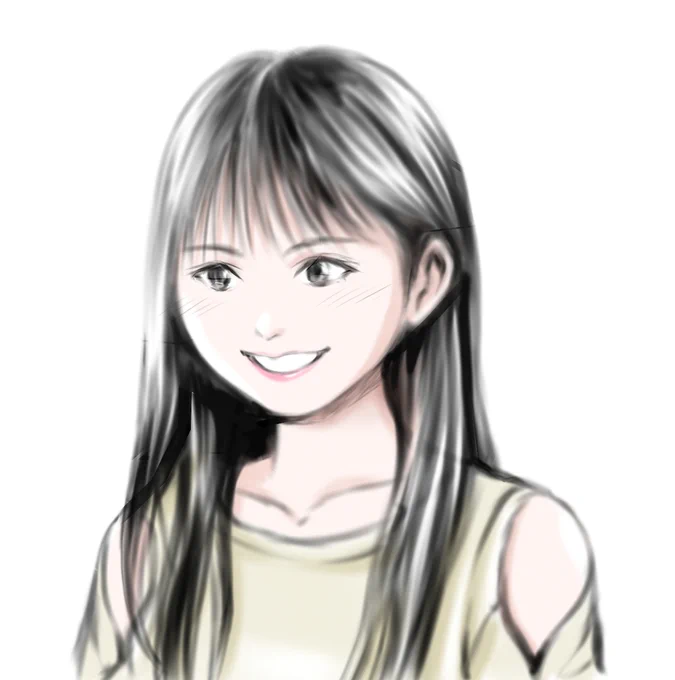 乃木坂46の中村さんを描きました。1枚目口紅なし 2枚目口紅あり (クリスタの透明水彩)  #乃木坂にがおえ 