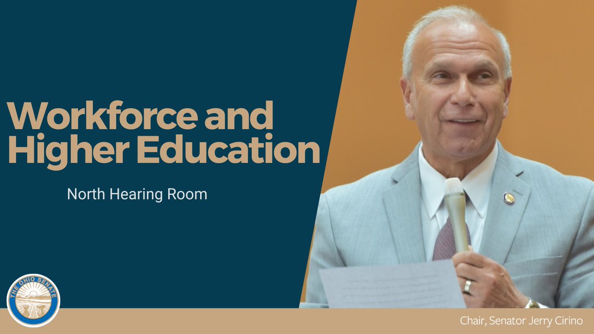 Happening now: Workforce and Higher Education Committee with Chair Cirino in the North Hearing Room. Tune in @TheOhioChannel: bit.ly/3OgrikN