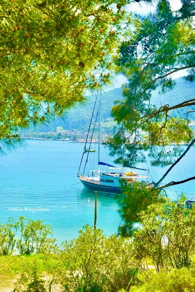 Aksazlar/ Fethiye/ Muğla 'Sen güneşe hasret, Ben gülüşüne, Sahi, Güneşi gülüşüne nasıl sığdırdın'. Alıntı İyi akşamlar sevgili dostlar 🇹🇷🌿😘