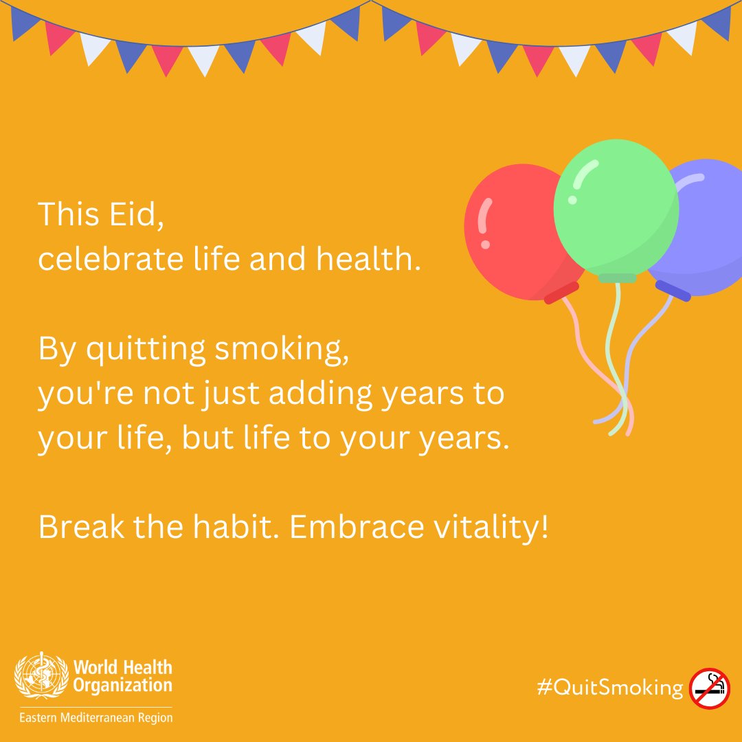 This Eid, celebrate life and health. By quitting smoking, you're not just adding years to your life, but life to your years. Break the habit. Embrace vitality! #QuitThisMonth