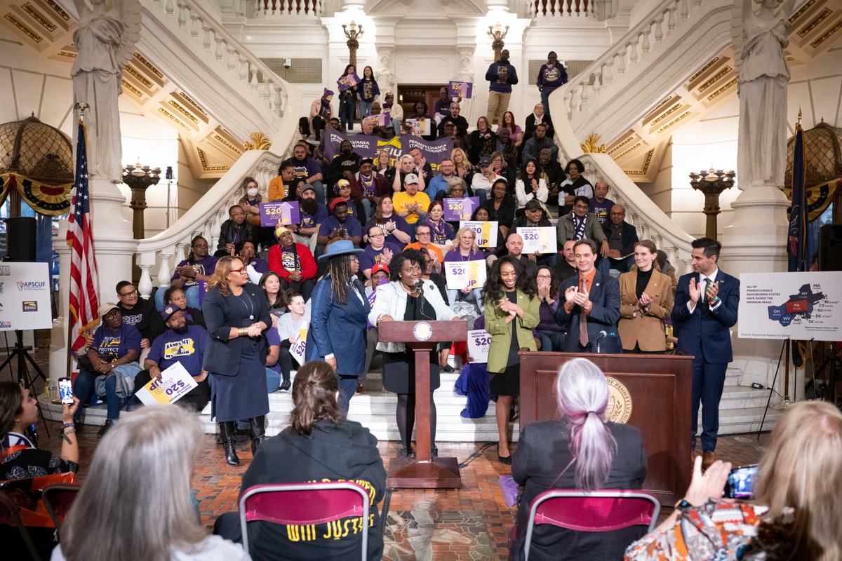 Pennsylvania is behind. $7.25 an hour is not a livable wage. Every state surrounding us has recognized this injustice, recognized that $7.25 is not a reflection of the hard work of their people, but a perpetuation of poverty.