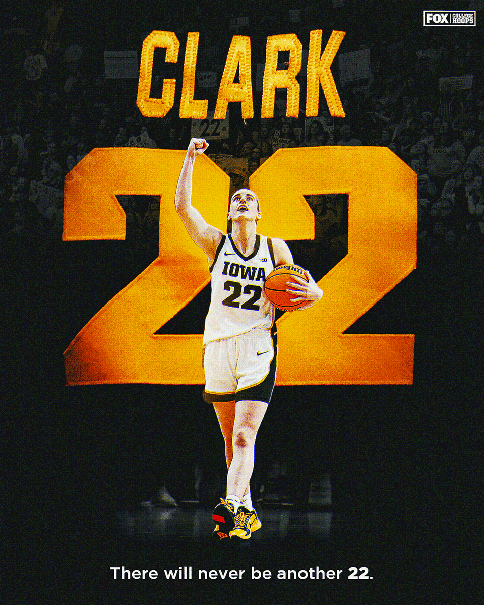 There will never be another 2⃣2⃣ at Iowa 🙌 @IowaWBB will retire Caitlin Clark's jersey number