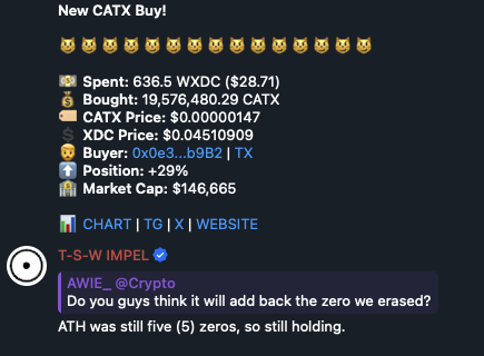 $CATX 😼 @troyswood - CEO of @impel_official #XDCNetwork Still VERY Bullish on @CatOnXDC 😻 *proceeds to buy the dip* HOW TO BUY: ➡️ youtu.be/VfXqAO23AwI ⬅️