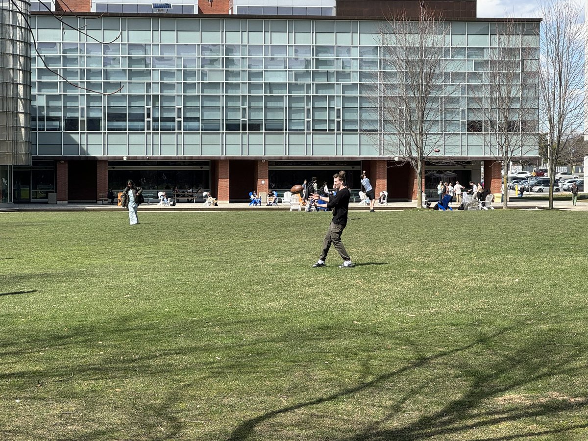 So wonderful to see students throwing footballs around on the quad. With exams upon us, finding your stress outlet is important. Time outside can be great. Do what works for you and know you’ve got this! Exams may feel like the end of the world, but I can promise you they’re not.