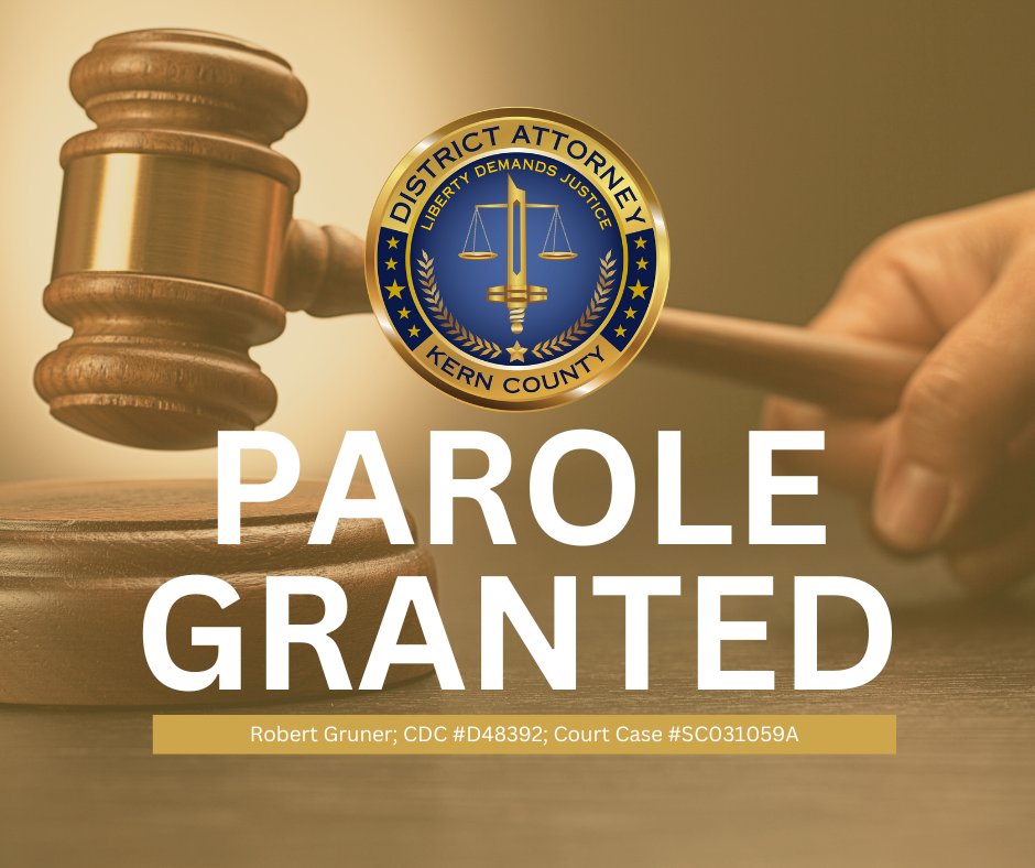 Parole has been granted to Robert Gruner, a convicted murderer who led officers on a high speed pursuit. After losing control of the vehicle, officers found Gruner's 6 month old child lying on the floorboard of the car. Read more: tinyurl.com/mrx5hrxe