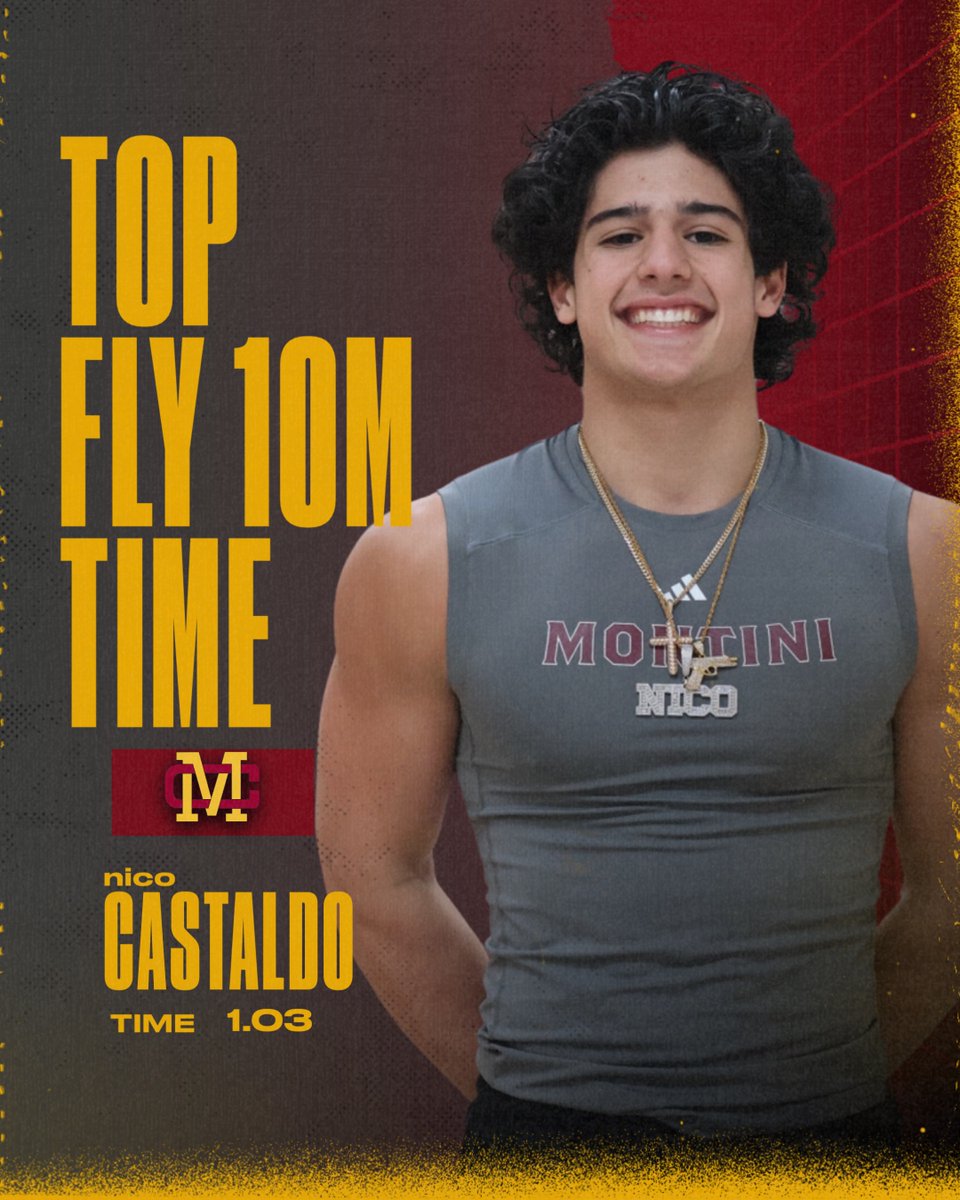 2024 NEW boys top fly 10m time is Sophomore Nico Castaldo! 🏎️🏎️🏎️🏎️