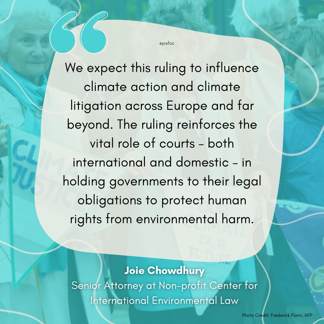 Recently the European Court of Human Rights issued a groundbreaking judgment linking #climatechange and #humanrights 🙌 This is a great step forward for the #climatejusticemovement working on human rights based solutions. #ClimateJusticeAtTheICJ #ClimateICJAO