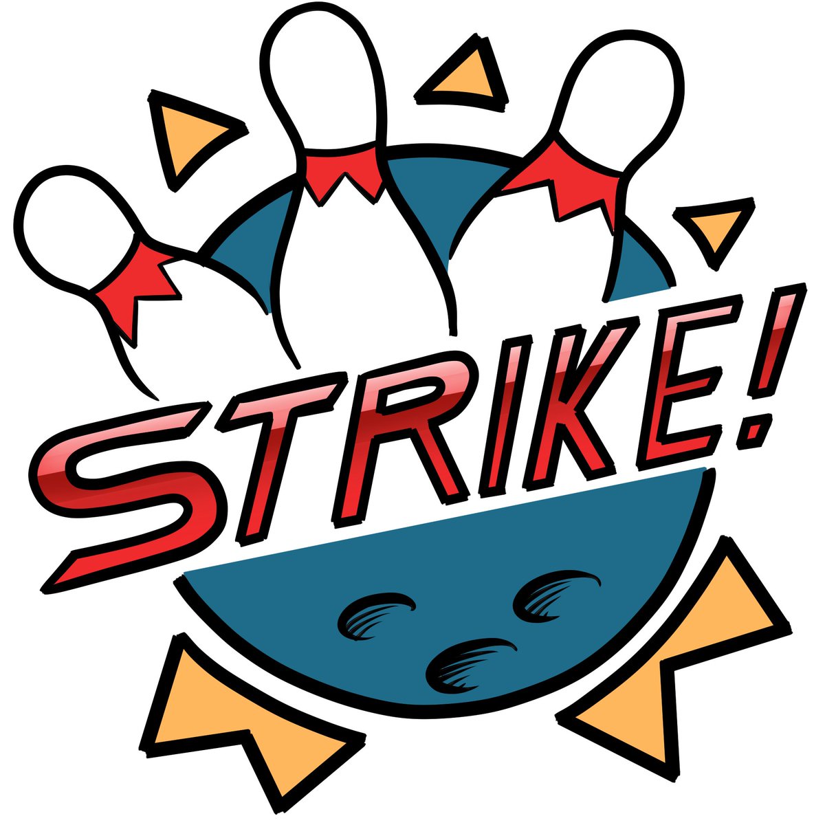 so i didn't mean to retweet earlier, lol.

anyway, i said in the previous post that another pair of stickers made the cut, and here it is.
first image features <a href="/JadeSpaceRabbit/">Falfy Fluffy</a>'s character and the second... well i just like bowling.