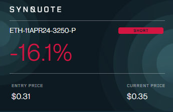 4月11日 加密期权波动率研报  

CPI 数据公布，频繁猜短期涨跌者乐在其中

优质项目提醒：
最近一直在撸期权 Dex 龙头 Synquote 的空投，预计近期发币，也做了 2 个油管视频，邀请链接：app.synquote.com/r/sober

一、核心观点：

1⃣ 最近一直强调跌不深，不知看官觉得是否准，至于短期涨跌交给神仙
2⃣
