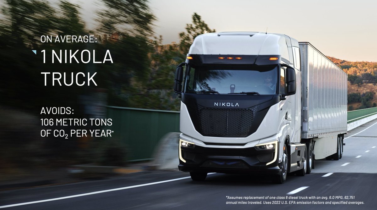 We're not just talking about change – we're making it happen today. Nikola is leading the way in transforming commercial transportation and proving that a zero-emissions world is possible. Learn more: bit.ly/3PTf6Hy #FollowNone