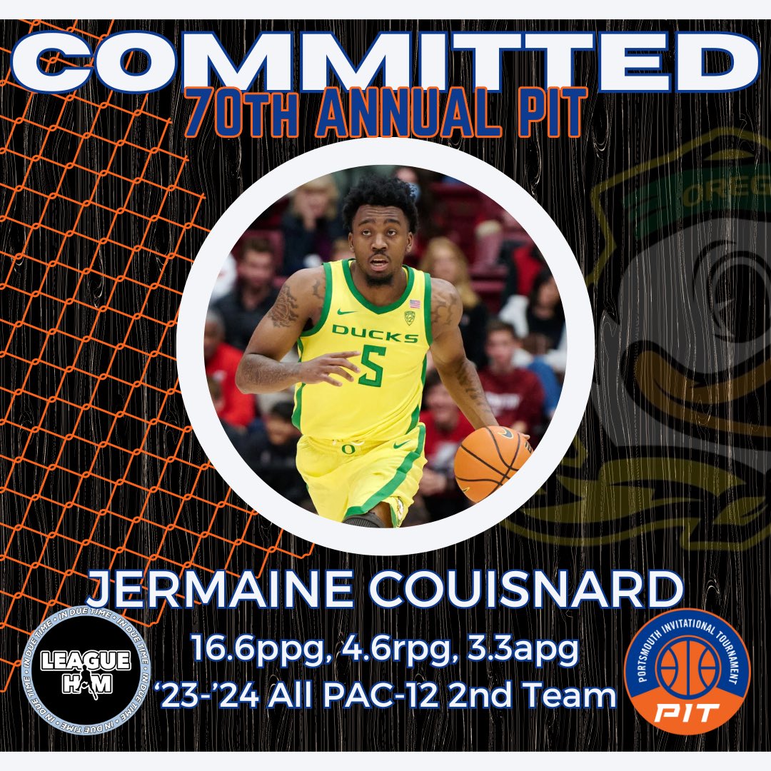 Our last 3 prospects of the day are all joining us from the west coast! After dropping 40 in the NCAA tournament, @OregonMBB’s Jermaine Couisnard is locked for #PIT24