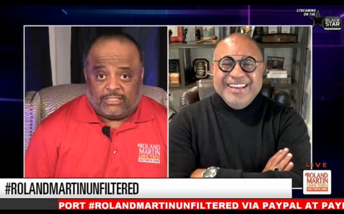 @rolandsmartin & @asbthelaw need their own show on @BlkStarNetwork They like two Uncles always getting into it 😂😂😂😂😂😂🤐 You two are hilarious Love It