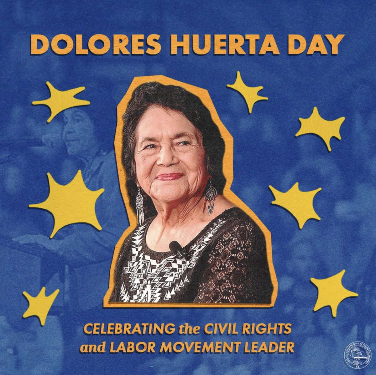 On Dolores Huerta Day, we celebrate one of CA's most dedicated civil & labor rights leaders. Her lifelong pursuit of justice has earned her many accolades, including a place in the CA Hall of Fame. To this day, she continues her work to fight for marginalized communities.