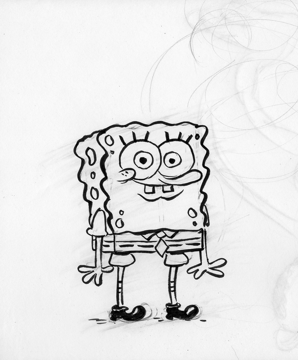 A SpongeBob drawing by comic artist @bobjinx