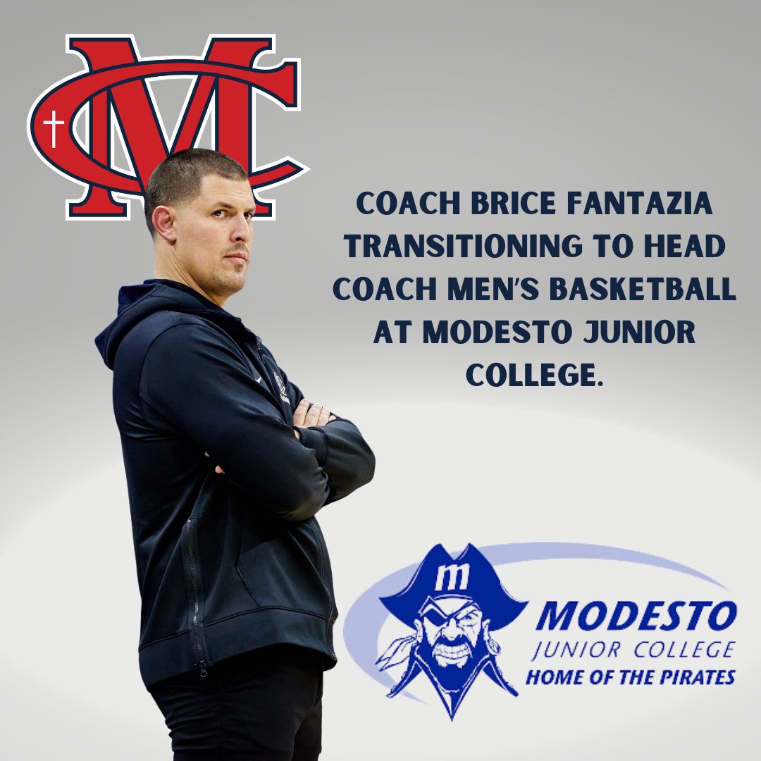 MAJOR ANNOUNCEMENT
Coach Brice Fantazia has accepted the position of Head Coach of Men's Basketball at Modesto Junior College. Coach Brice will continue his role as MC Head Coach during the 2024-2025 season and will step away from the position at the end of the 2024-25 season.
