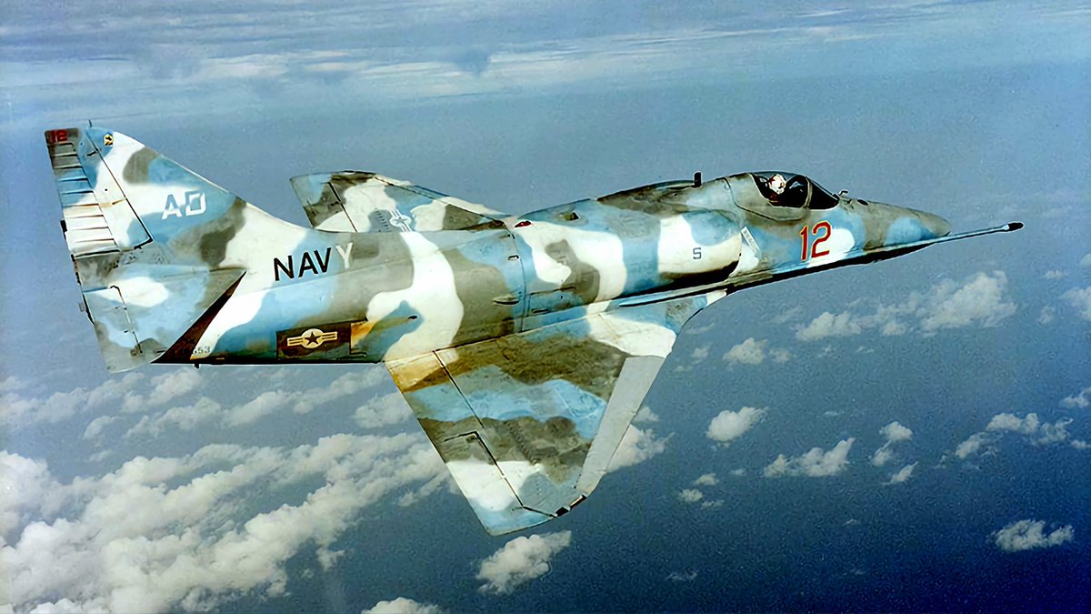 The A-4 Skyhawk proved to be one of the most versatile combat aircraft ever built, disproving those who argued that a small, lightweight machine would be outclassed by bigger, heavier aircraft. Here's a gorgeous A-4, playing the #USNavy agressor. #avgeeks #aviation #aviationdaily