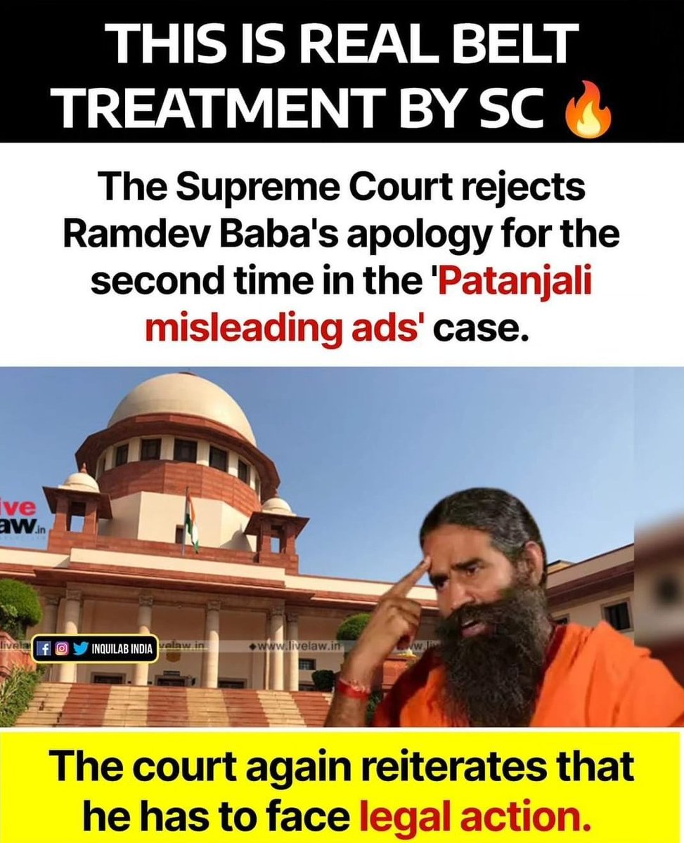 This #BabaRamdev should be punished for showing the ads that are misleading #Patanjali #patanjalicase #SupremeCourtOfIndia 

#boycottpatanjali