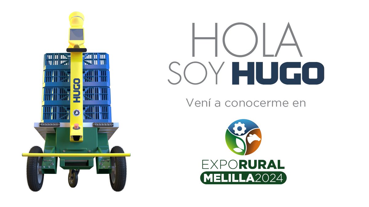 Seriema Robotics (@seriemarobotics) on Twitter photo Desde mañana jueves 11 y hasta el domingo 14, podés conocer a nuestro robot HUGO en Expo Melilla #expomelilla Desde mañana jueves 11 y hasta el domingo 14, podés conocer a nuestro robot HUGO en Expo Melilla #expomelilla