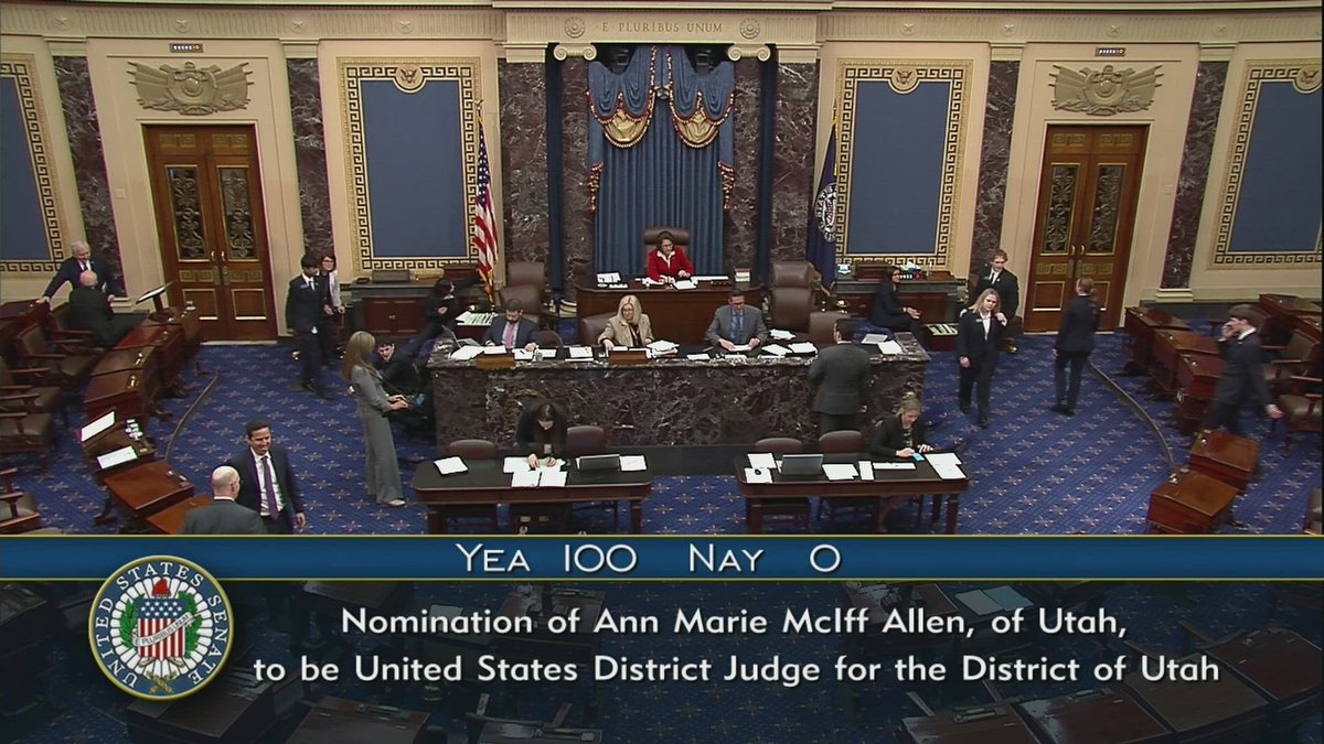 Not often you see a definitive 100-0 vote in the Senate... judges judges judges!!!