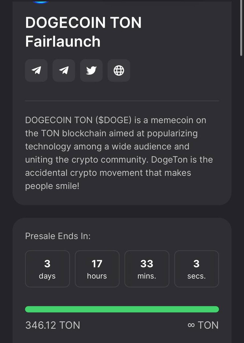 🚀 DOGECOIN TON REACHED SOFT CAP 

Jump in and join the pack at tonraffles.app/jetton/fairlau…. Don't miss the ride to the moon with the internet's favorite Shiba! 
t.me/DogcoinTonChan…
🌙 #DOGECOINTON #Presale #MuchWow #ToTheMoon 🌟