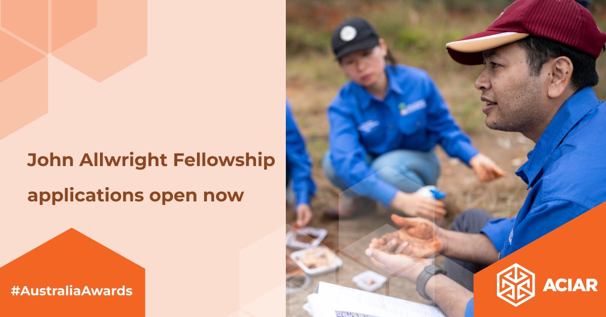 Have you recently participated in an #ACIAR research project? You could be eligible to apply for an ACIAR John Allwright Fellowship. Learn more about eligibility and apply by 31 May 2024 at bit.ly/33WQ4m8 @AustraliaAwards #AustraliaAwards