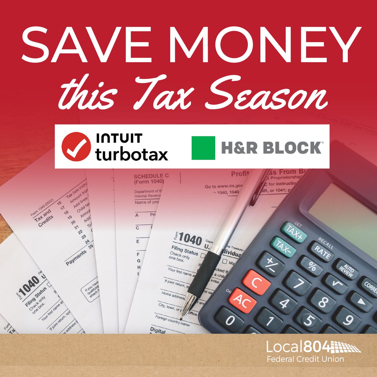 Get the most out of your Local 804 FCU membership this tax season! Enjoy members-only discounts on tax solutions to help simplify filing. Learn more - bit.ly/3TJdeSK

#TeamstersLocal804 #Teamsters #UPS #local447IAMAW @Teamsters_Local_804 @804_Local