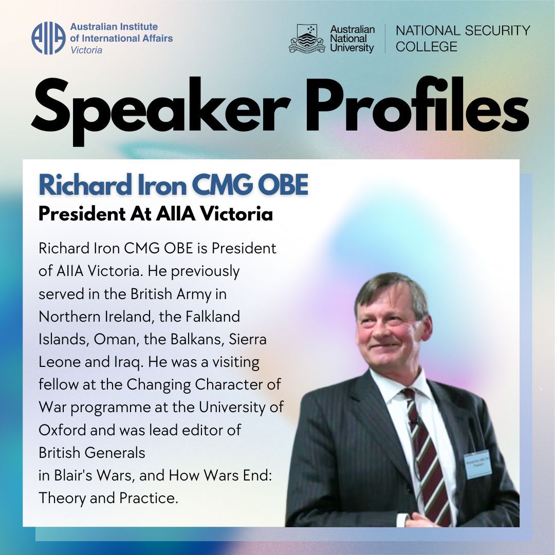 🚨 SPEAKER PROFILES! 🚨 Richard Fontaine, CEO of the Center for a New American Security, and Richard Iron CMG OBE, President of AIIA. 🕰️ 5:30pm for 6-7pm (AEDT) 📅 Monday 15 April 2024 📍 Level 13, 356 Collins Street, Melbourne VIC 3000 + Webinar 🖱️ RSVP Now: Link in Bio